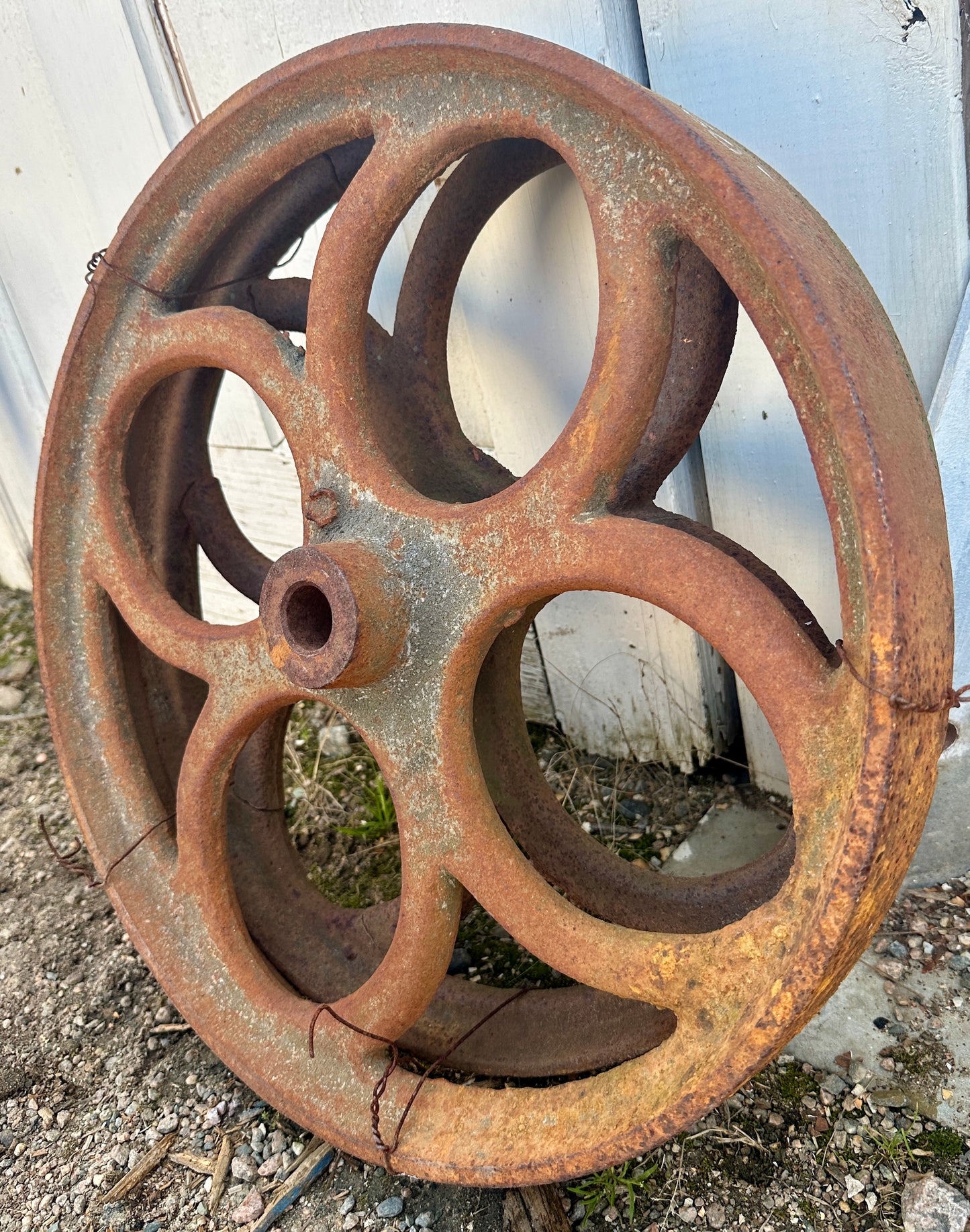 Pair of Industrial Cast Iron Cart Wheels GA20925
