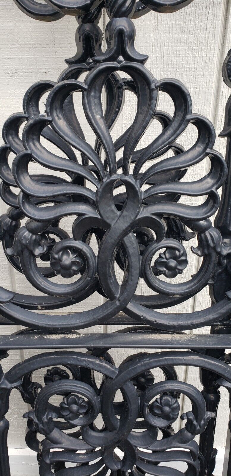 Pair of Satin Black Solid Cast Iron Gate Panels 43" Wide by 103" Tall GA9545