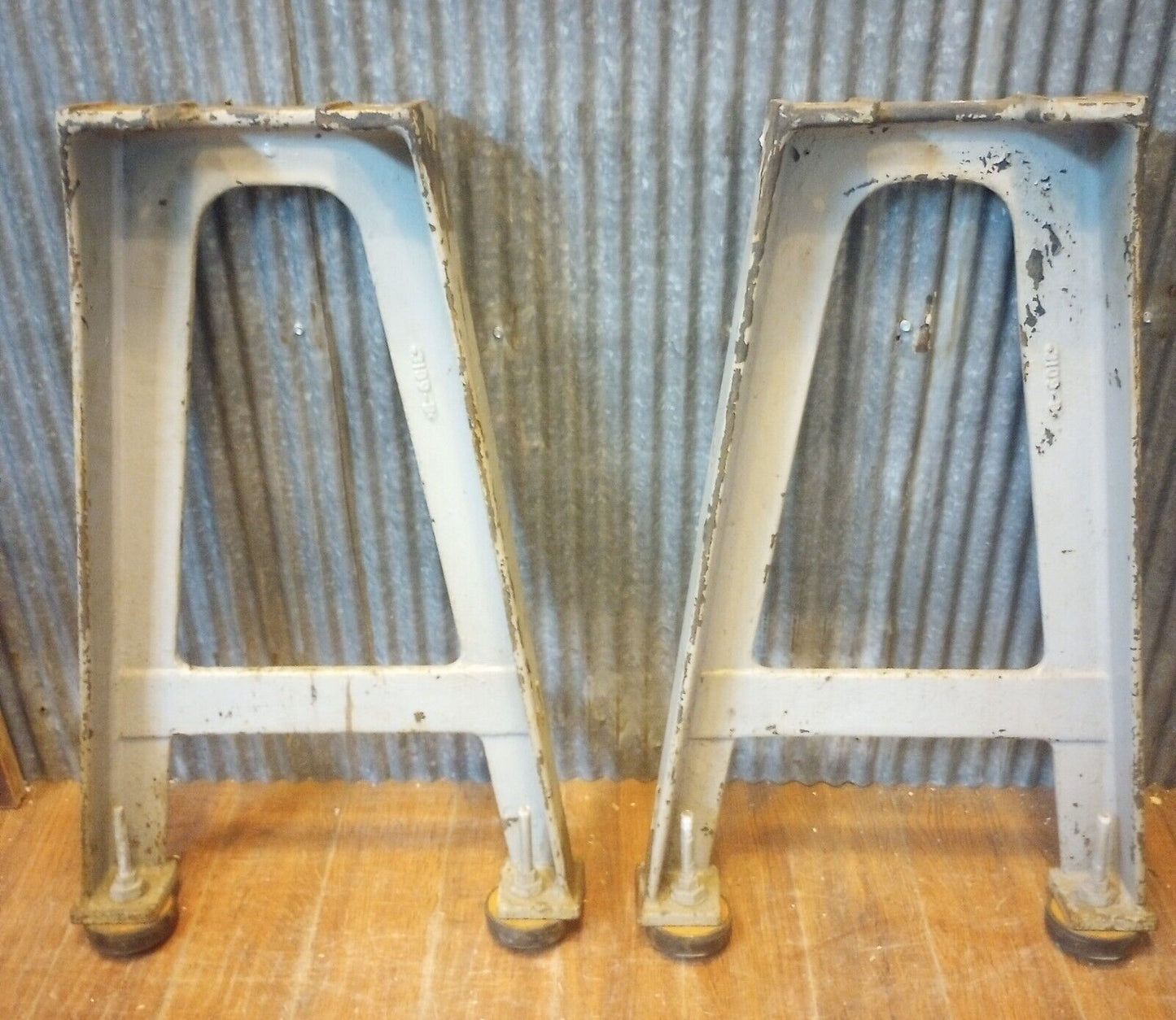 Pair of Adams Brothers Cast Iron Machine Legs 32 5/8" T x 20 3/8" W