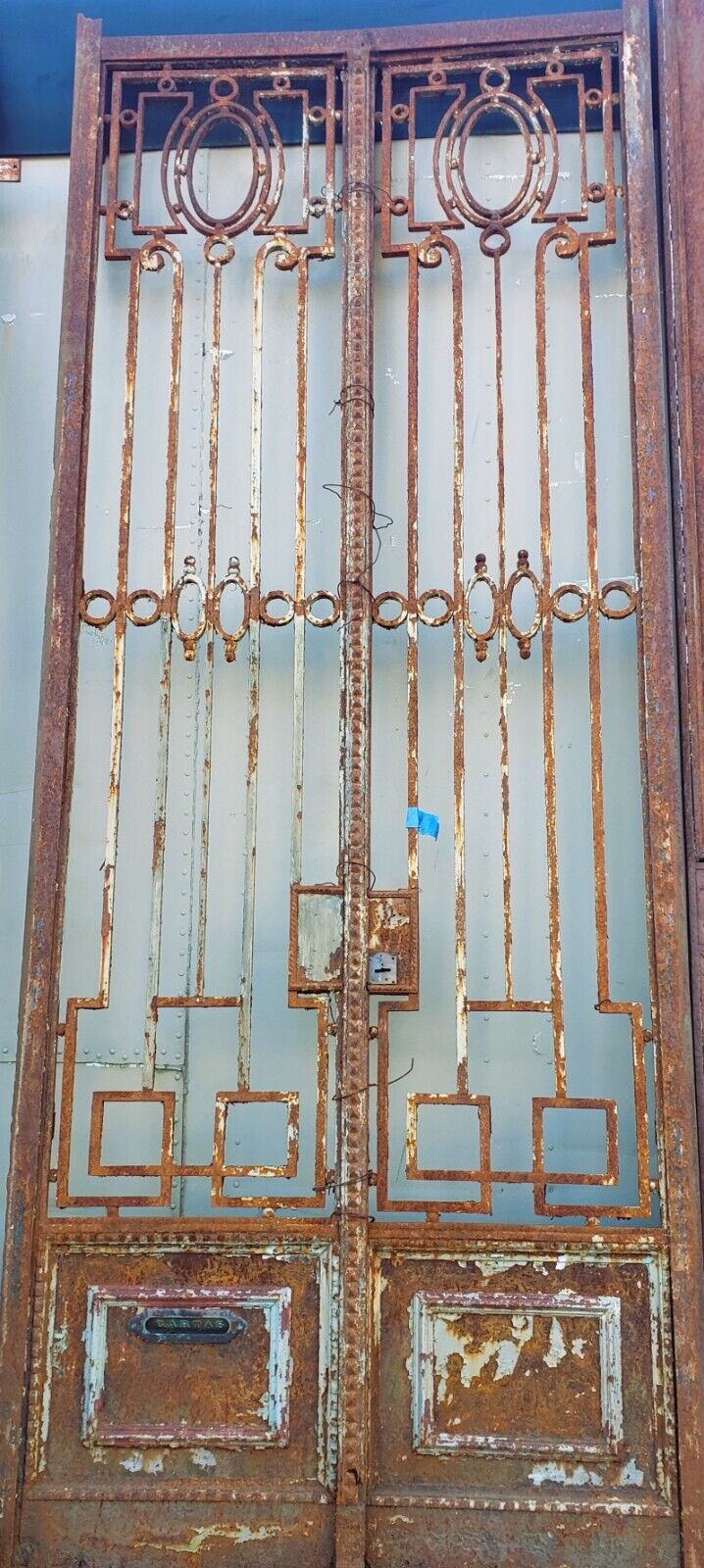 Ornate Art Deco Wrought Iron Gates 23" Wide x 112" Tall GA9599