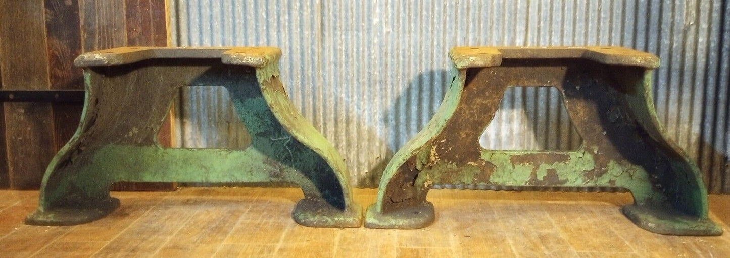Pair of Cast Iron Machine Legs 16 1/2" Tall x 32" Wide