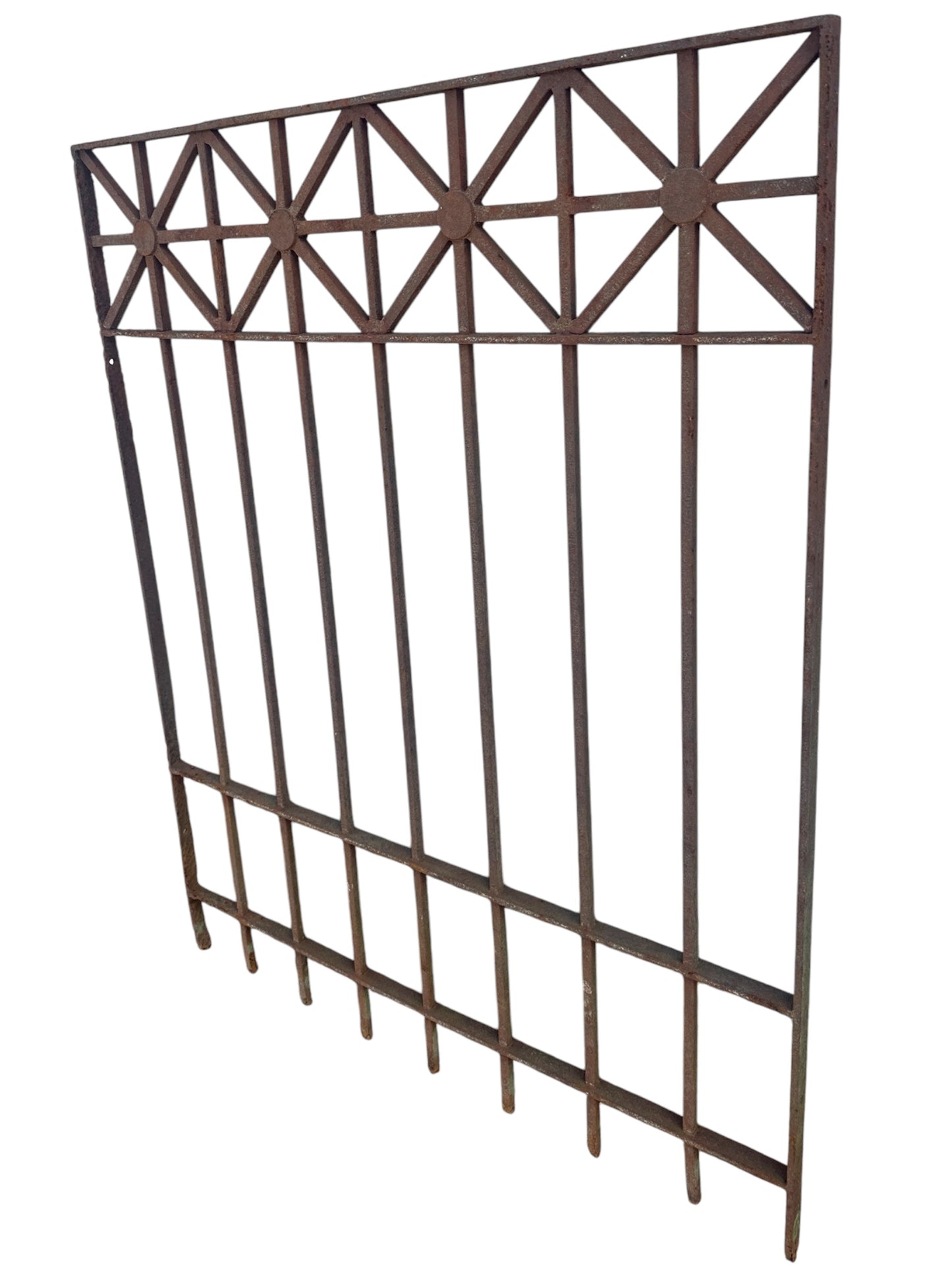 Antique Wrought Iron Geometric Garden Gate - 29" W x 36" T - GA20980