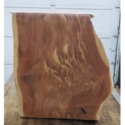 Custom Designed Red Cedar & Iron Waterfall Table #redcedar
