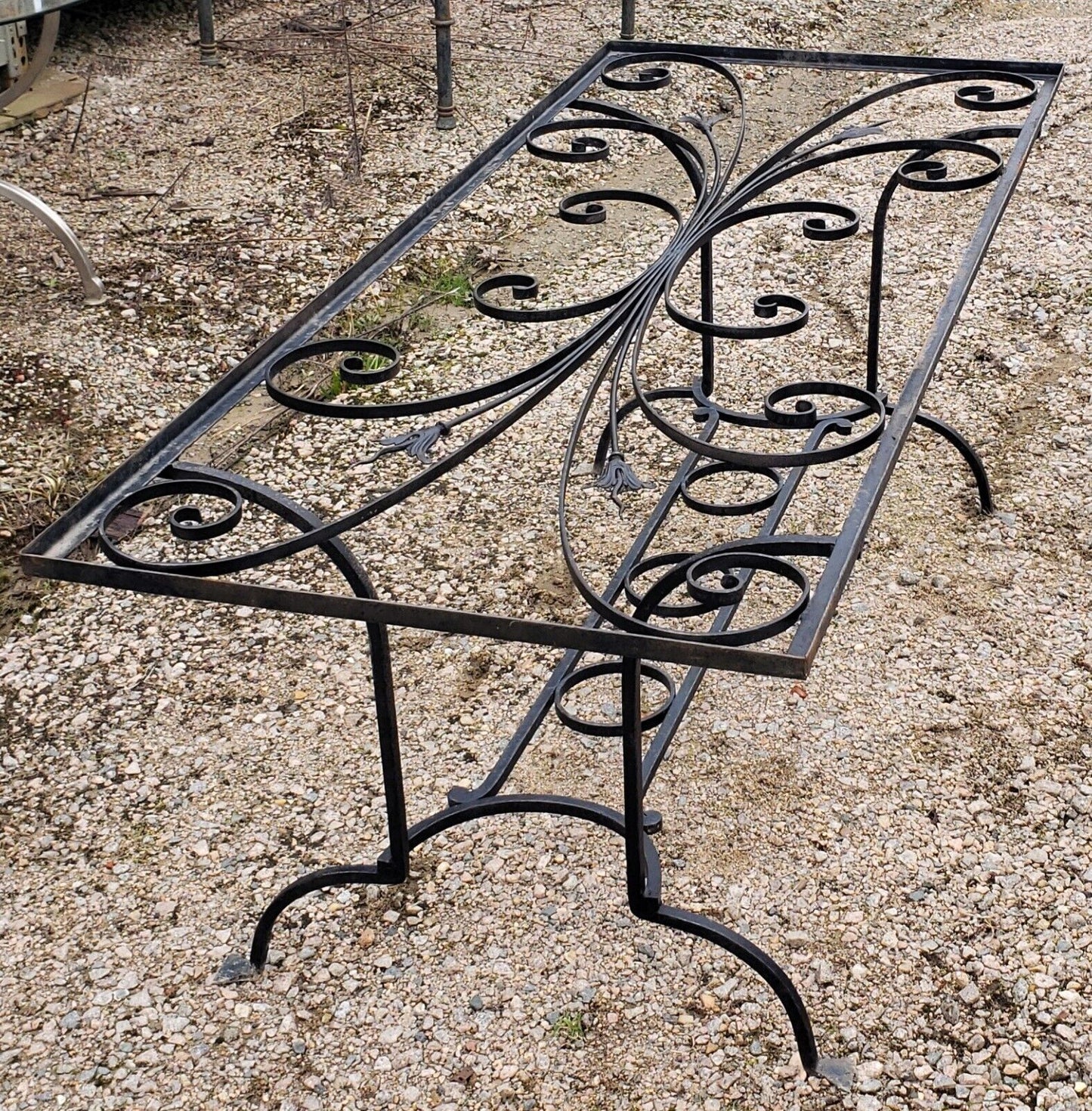 Ornate Hand Wrought Iron John Salterini Table 72" Long x 30" Wide GA9773