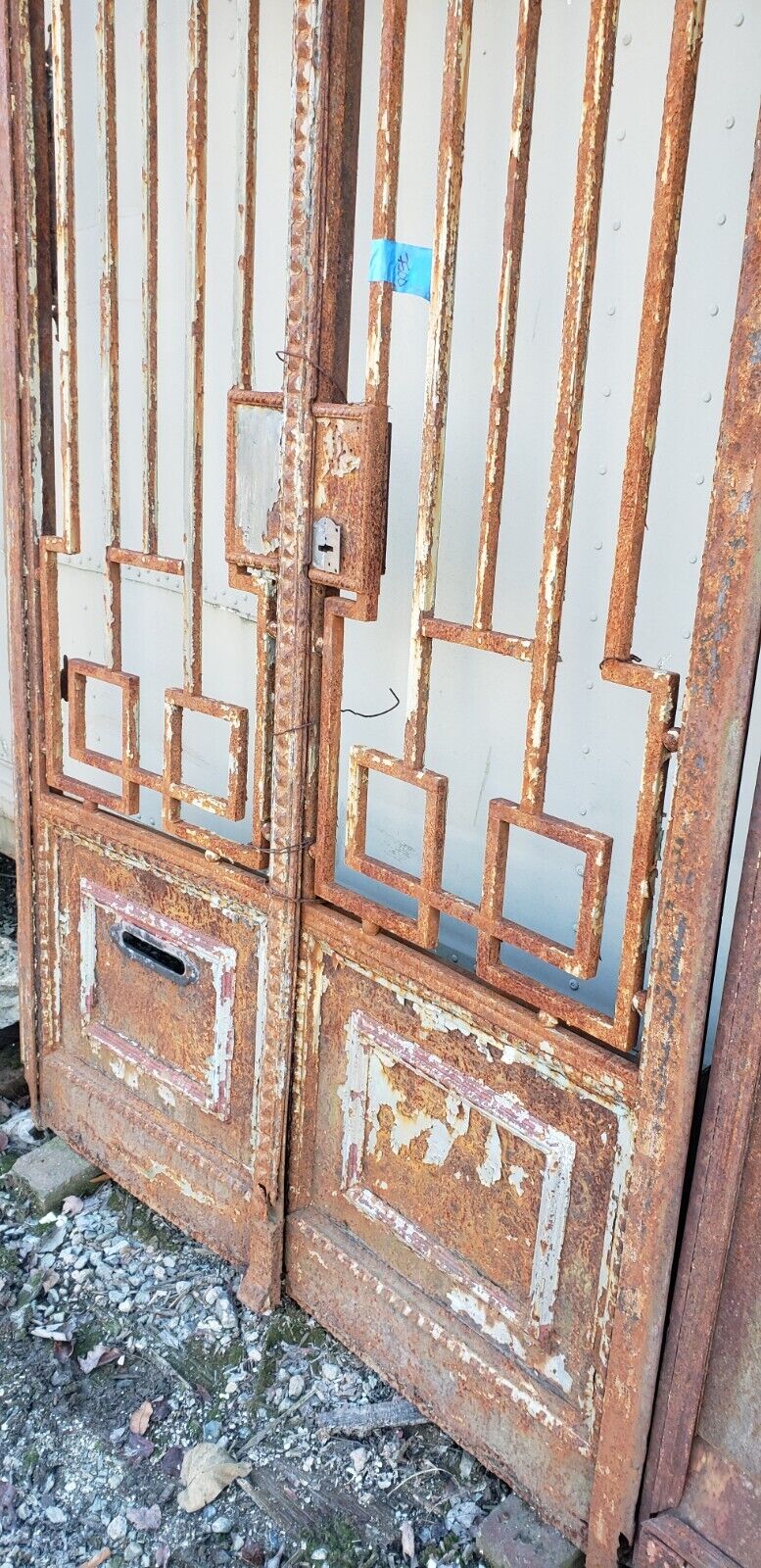 Ornate Art Deco Wrought Iron Gates 23" Wide x 112" Tall GA9599