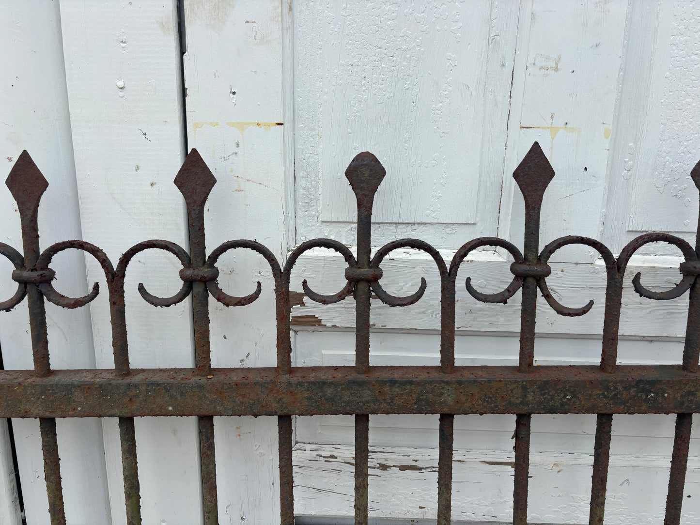 14 Feet of Wrought Iron Fence Panels with Finials GA21216