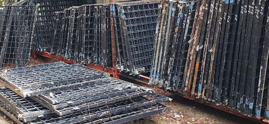 Salvaged Iron Window Grates from a State Institution in Allentown PA 42" x 37"