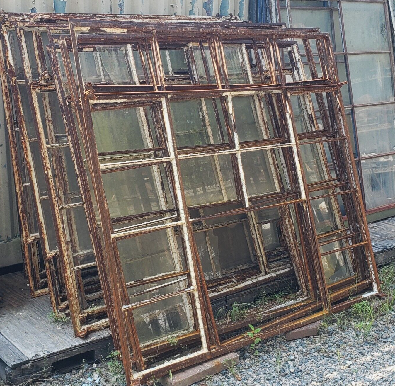 17 Pane Steel Cottage Casement Window Frames with Swing Outs 69" x 63" GS00055