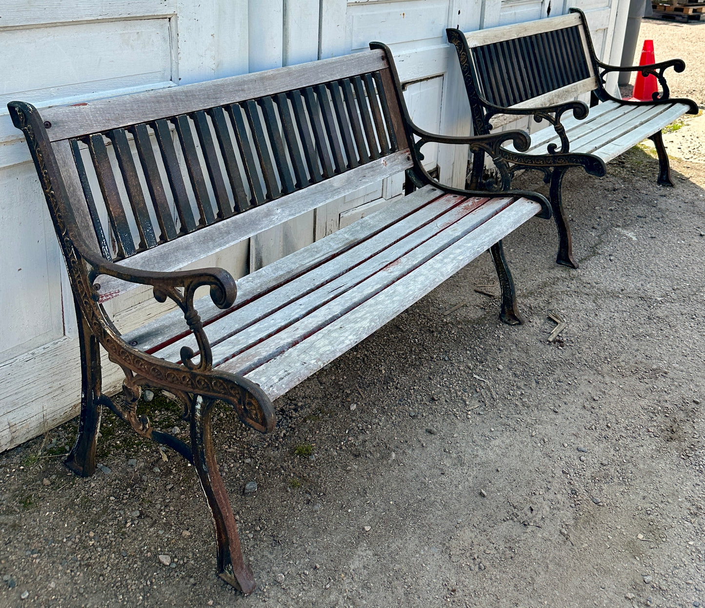 Vintage Cast Iron & Wood Park Benches - 2 Available - GA20854