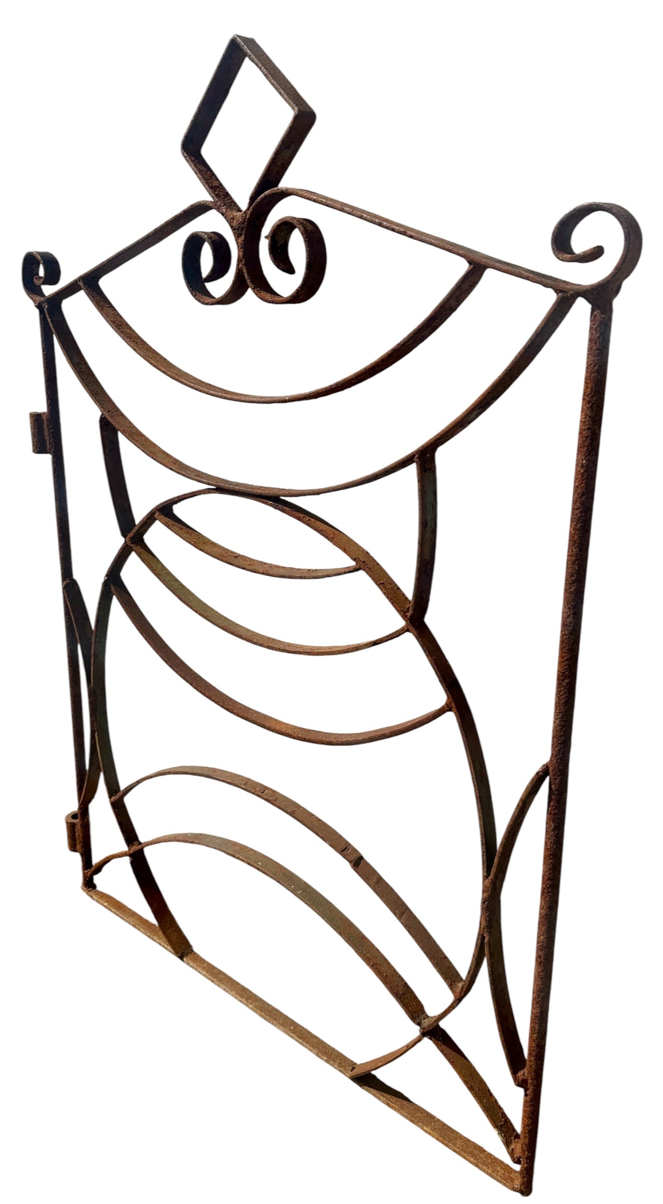 Antique Wrought Iron Art Deco Style Garden Gate - 28.5" W x 40.5" T - GA20970