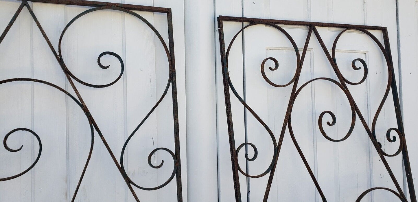 Pair of Egyptian Style Wrought Iron Gates 84" T x 42 1/4" W GS00103