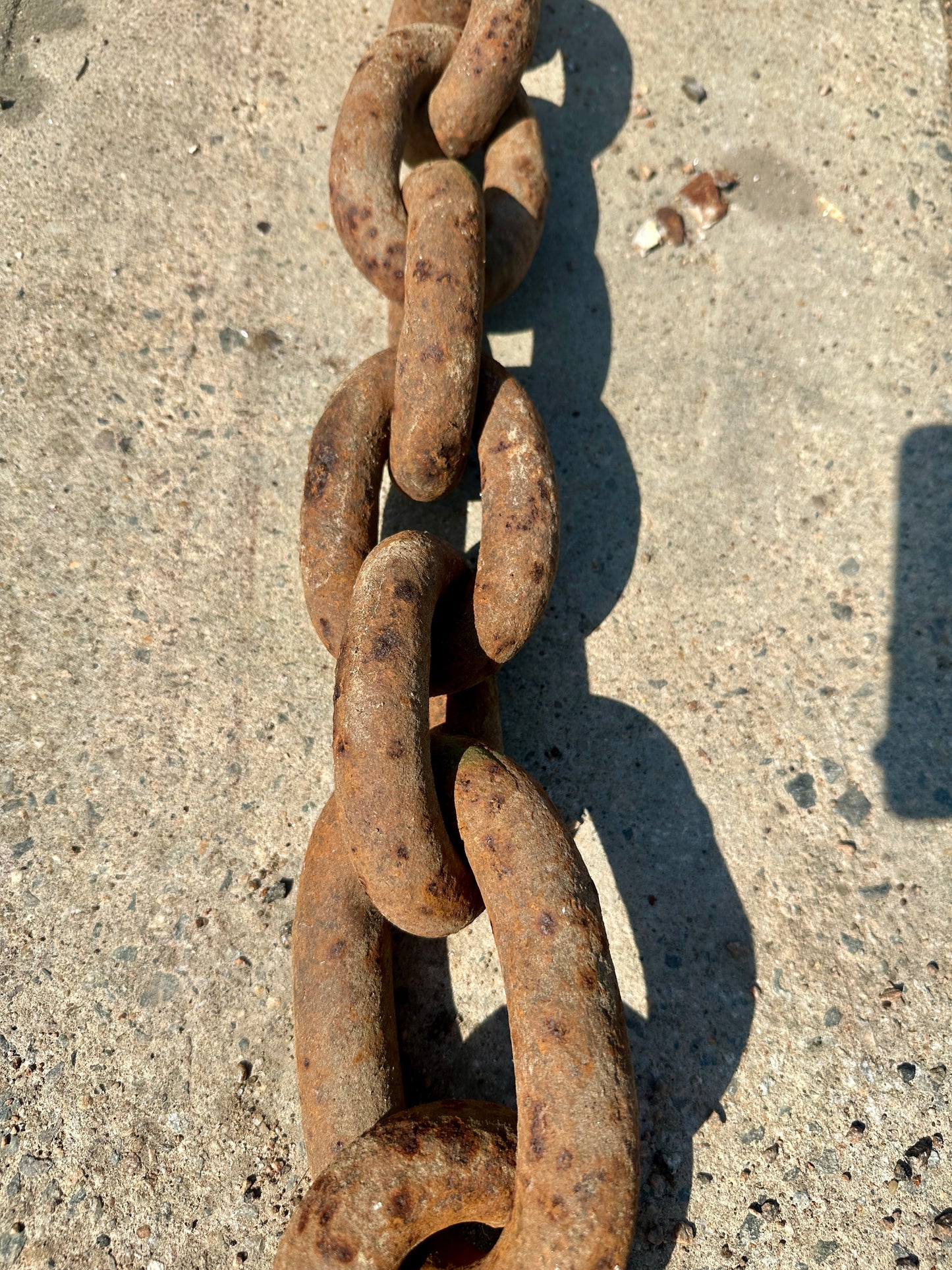 14 Ft of Antique Industrial Steel Chain w/ Cast Iron Clasp GA20920