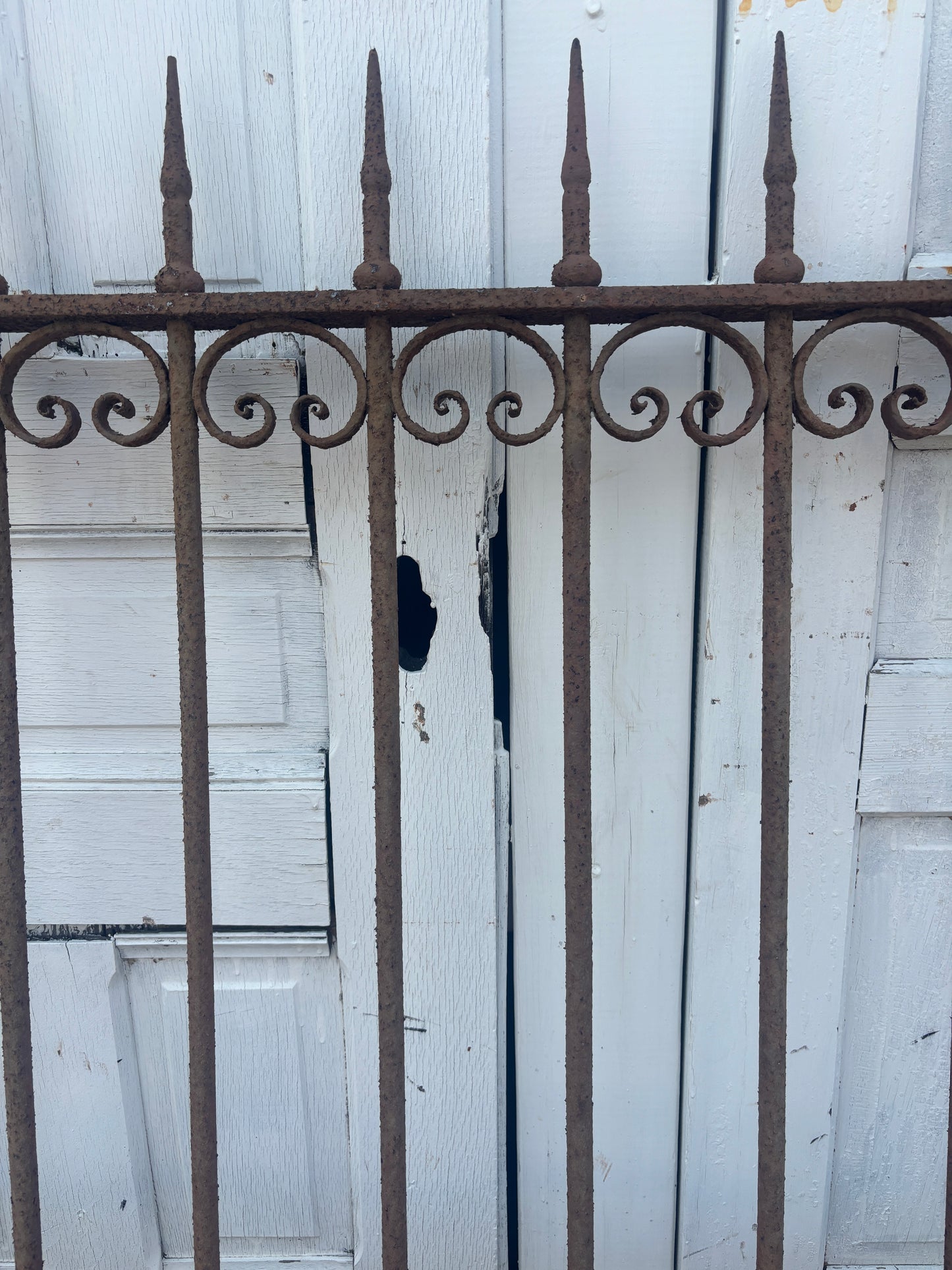 8.9 Feet of Antique Wrought Iron Fence Panels GA21200
