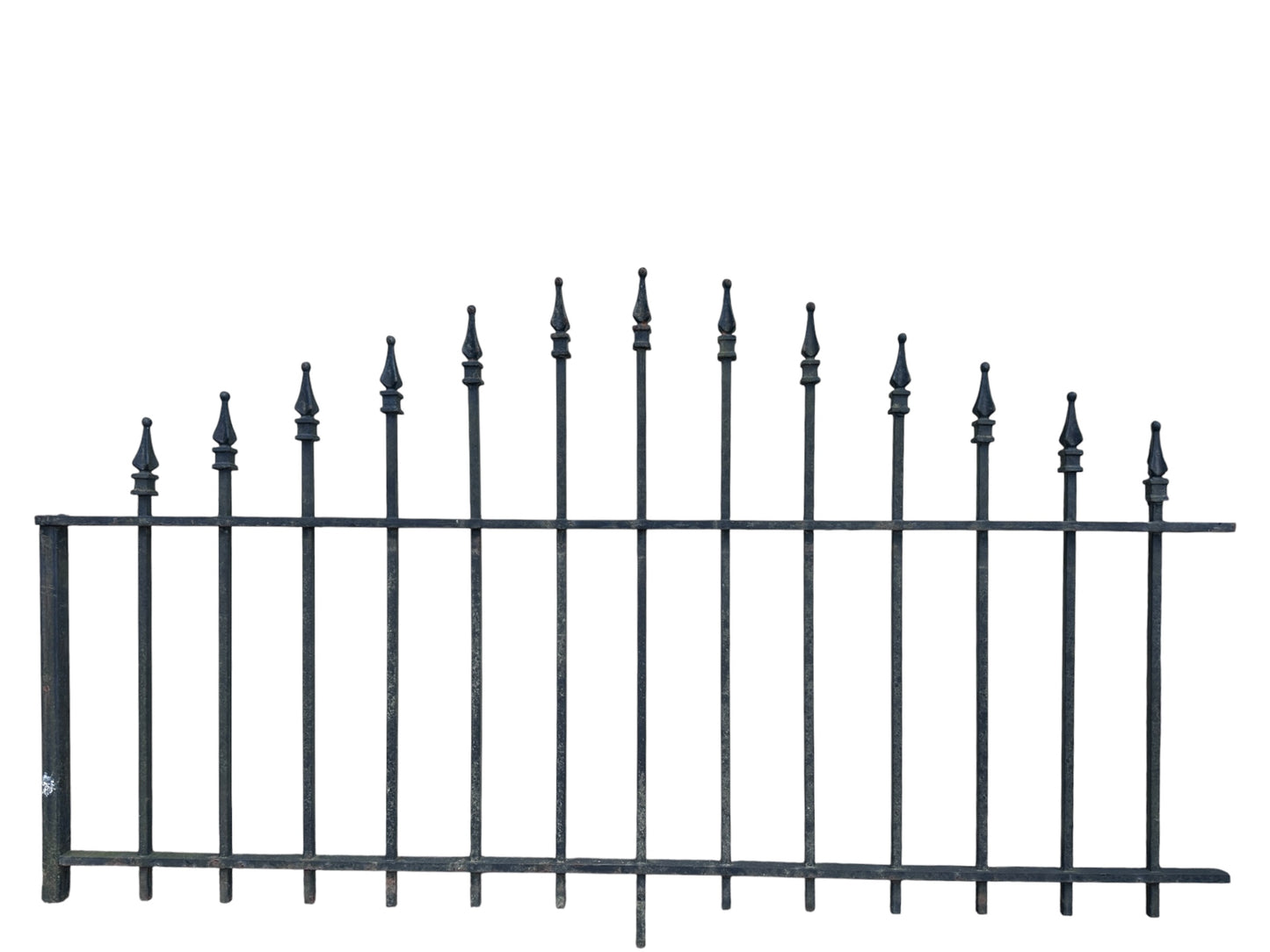 53 Ft of Antique Wrought Iron Fencing w/ Arrow Finials GA21037
