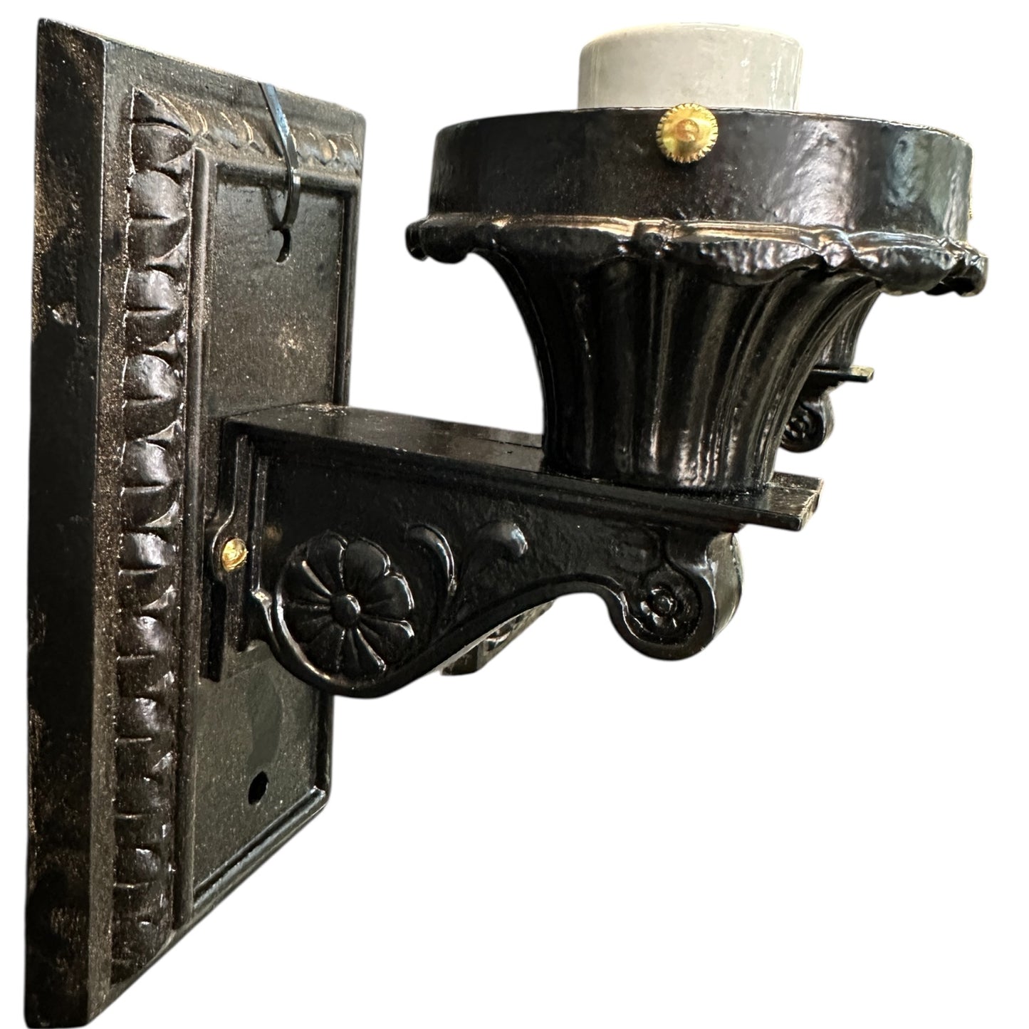 Restored Antique Cast Iron Wall Sconce Pair GA20684