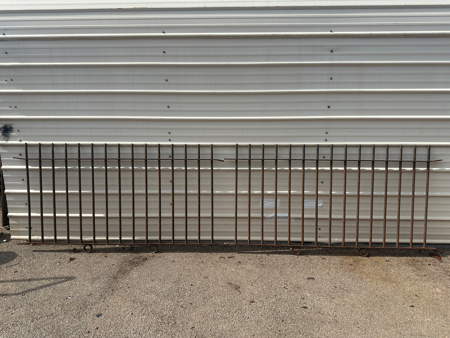 12+ Ft of Antique Wrought Iron Picket Fencing GA21004