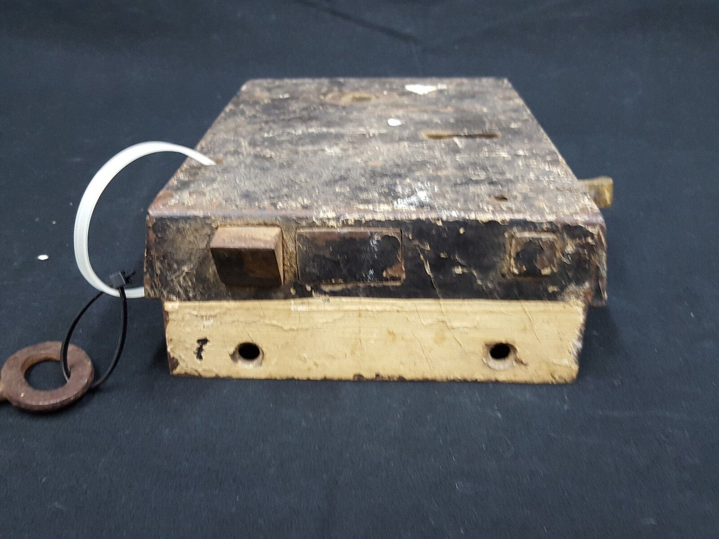 Authentic Early 1800s Metal Lock Set with Key
