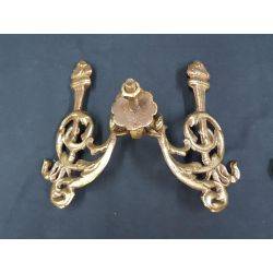 Set of Two Cast Iron Large Ornate Design Hall Tree Double Hooks #GA 12