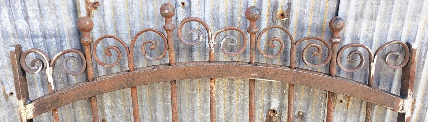 Ornate Arched Top & Bottom Wrought Iron Gate Panel 35 1/4" W x 35 1/4" T GS00085