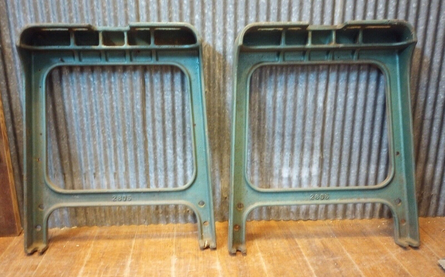 Pair of Benchmaster Cast Iron Machine Legs 26" T x 22 1/4" W