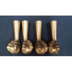 4 Cast Iron Furniture Leg Caps In Claw Foot Design #GA150