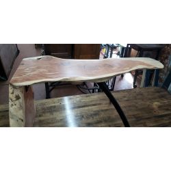 Custom Designed Red Cedar & Iron Waterfall Table #redcedar