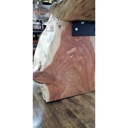 Custom Designed Red Cedar & Iron Waterfall Table #redcedar
