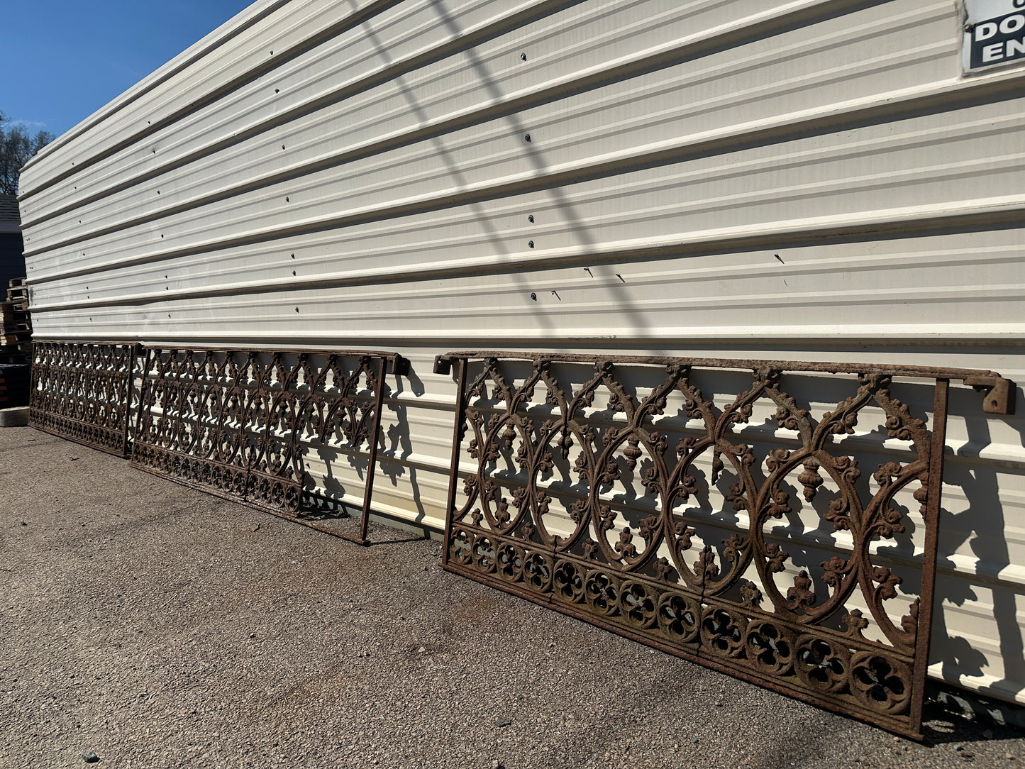 24.5' Ft of Antique Ornate Cast Iron Garden Gate Fencing GA20848
