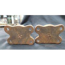 Pair of Cast Iron Casters with Brackets #GA4276