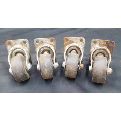 Set of 4 Steel Wheel Casters with 1.5" Resin Wheels #GA4261