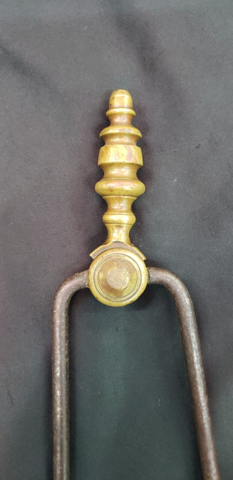 18th Century Wrought Iron & Cast Brass Fireplace Ember Tongs