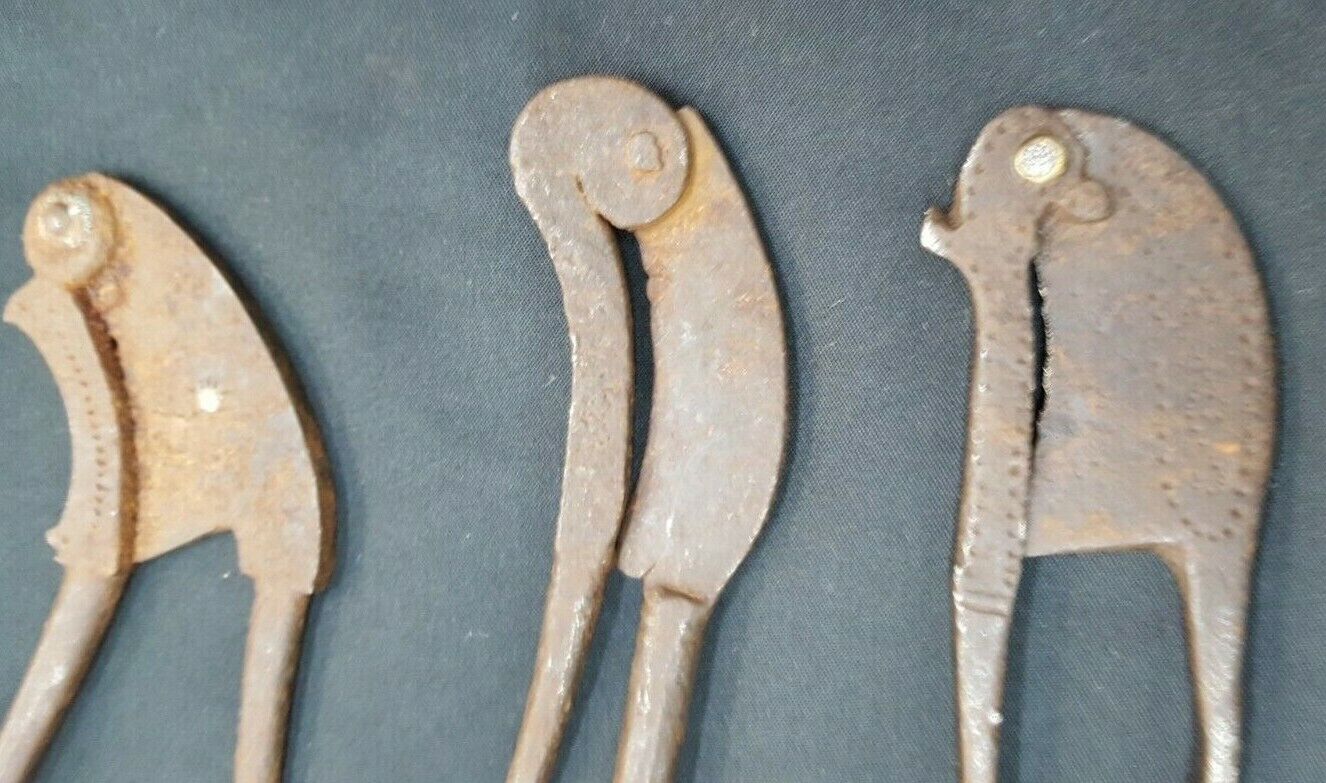 Set of 7 1800's Betel Iron Nut Cutters