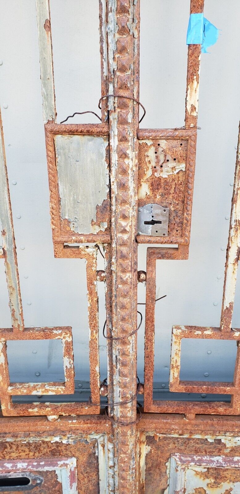Ornate Art Deco Wrought Iron Gates 23" Wide x 112" Tall GA9599