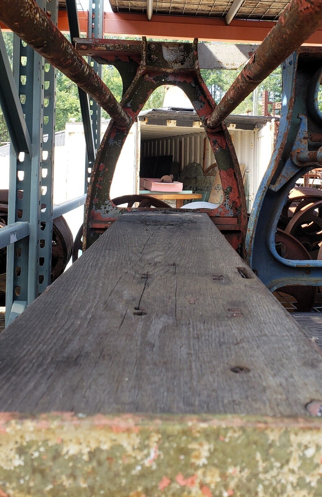 Industrial Factory Cast Iron Machine Legs 30 1/2" T x 49 1/2" L x 18" D GS00047
