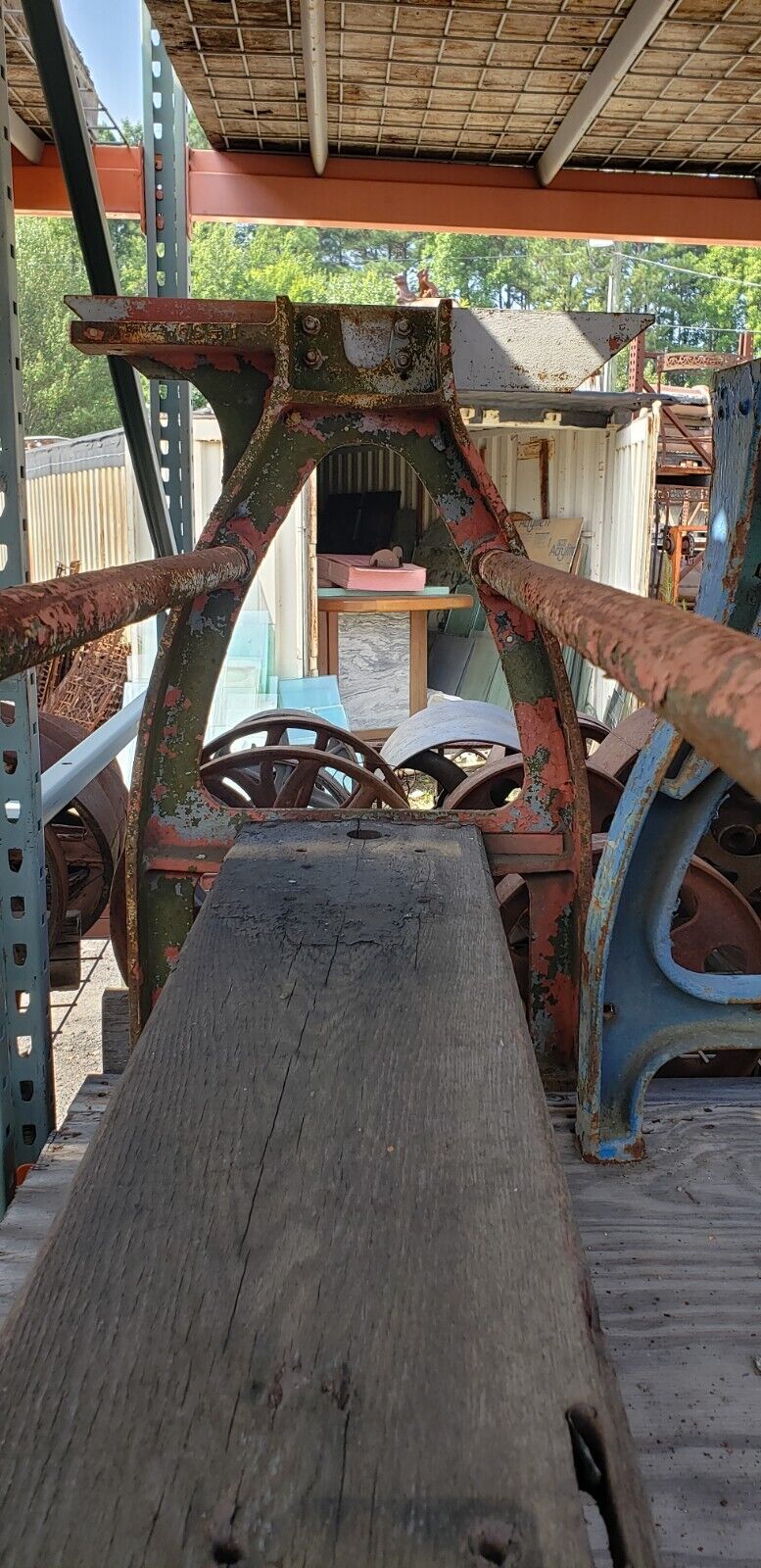 Industrial Factory Cast Iron Machine Legs 30 1/2" T x 49 1/2" L x 18" D GS00047