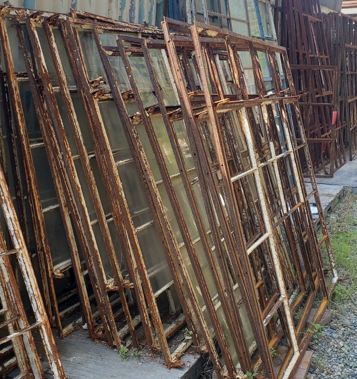 17 Pane Steel Cottage Casement Window Frames with Swing Outs 69" x 63" GS00055