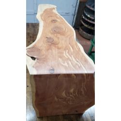 Custom Designed Red Cedar & Iron Waterfall Table #redcedar
