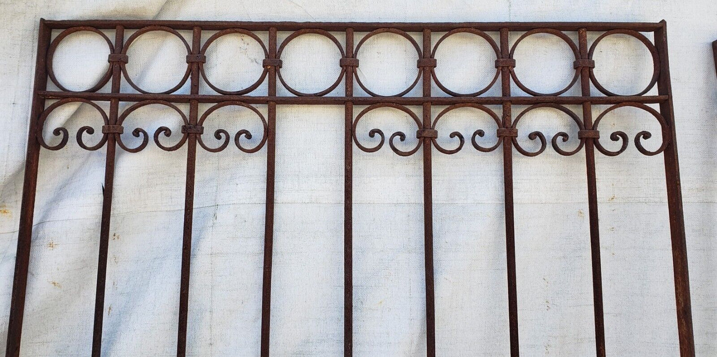 Pair of Wrought Iron Driveway or Property Gates 80" Tall x 40 1/2" Wide GA9436
