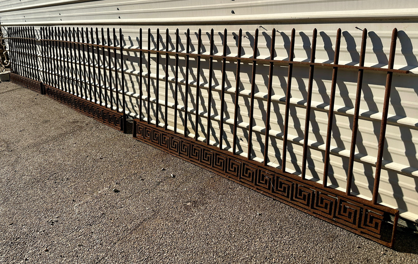 20 Feet of Antique Wrought Iron Fencing w/ Greek Key Design GA20788
