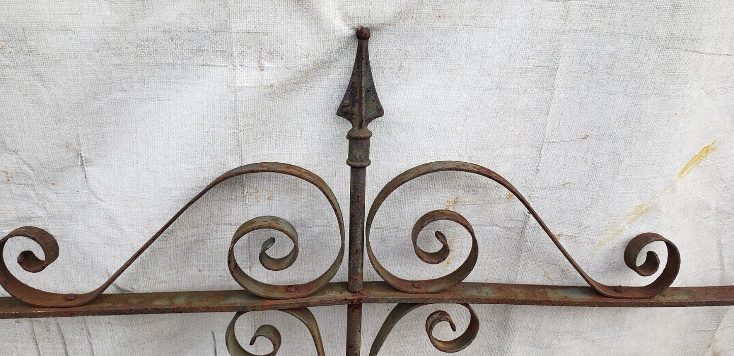 Ornate Wrought Iron Gate with Bottom Cross Hatch Design 58 1/2" x 56" GA9536