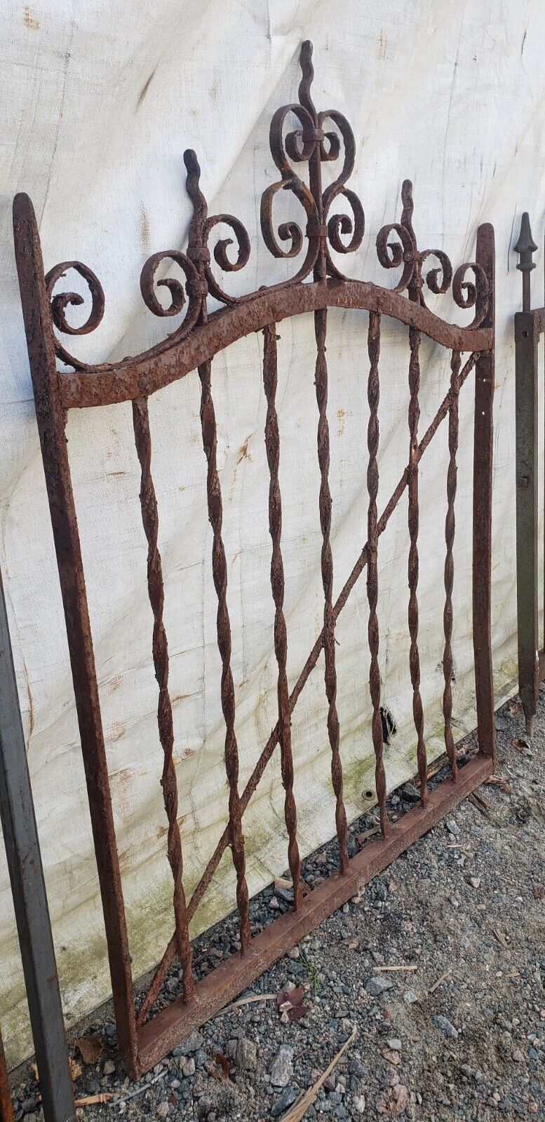 Ornate Arch Top Wrought Iron Gate 34 3/4" Wide by 47 1/2" Tall GA9604