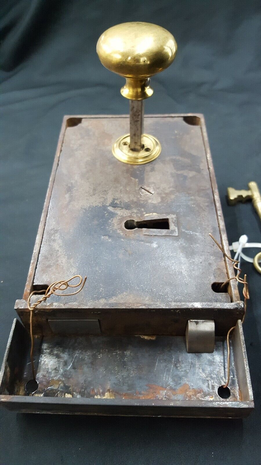 Restored 1800's Right Sided Iron & Brass Carpenter Style Lock Set