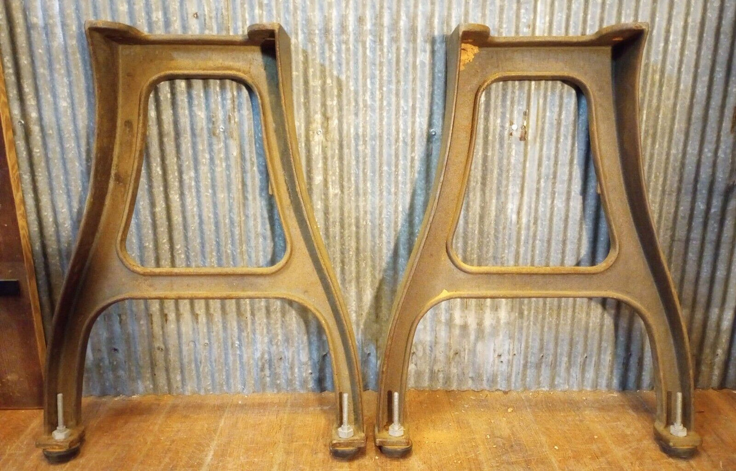 Pair of Cast Iron Machine Legs 30 1/2" T x 24" W