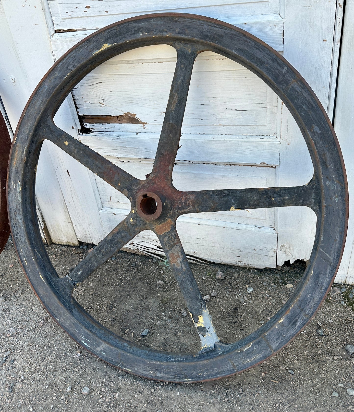 Pair of Industrial Cast Iron Pulley Wheels GA20930