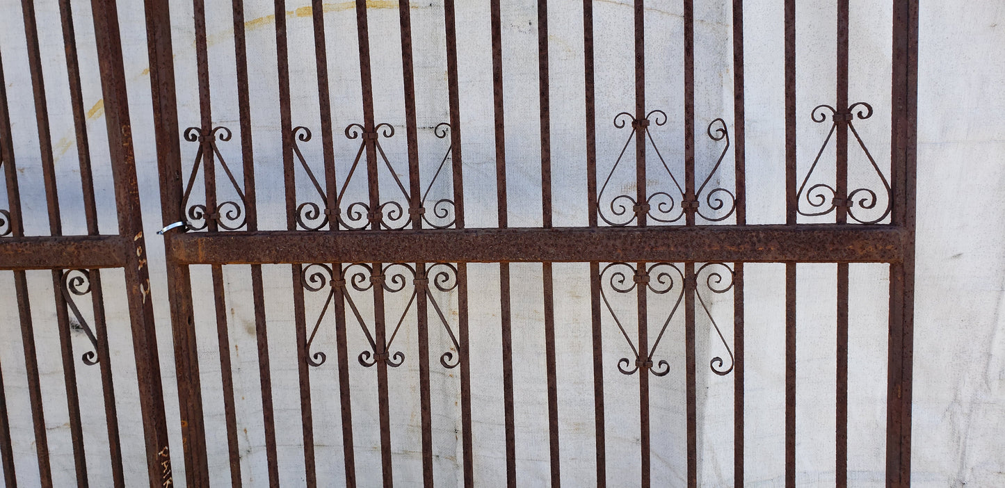 Pair of Ornate Wrought Iron Gates 84 3/4" Tall by 34 1/4" Wide #GA9403