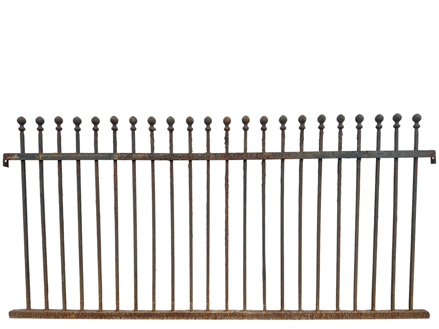 12 Ft of Antique Wrought Iron Fencing w/ Ball Point Finials GA21028