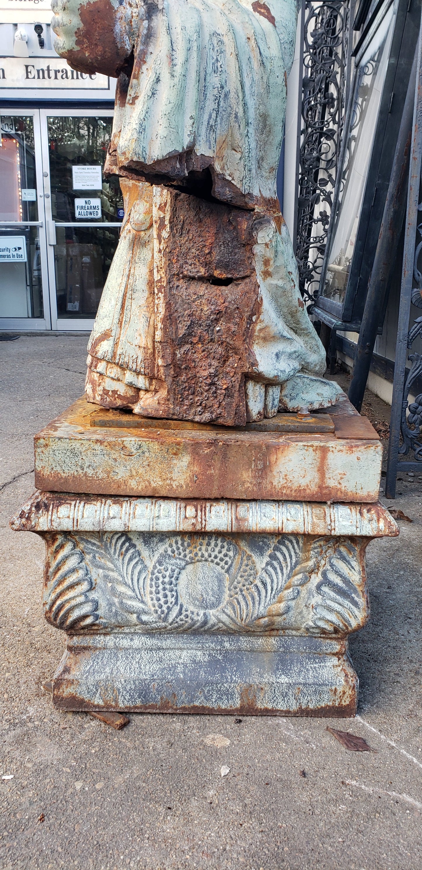 Antique Cast Iron Man & Woman Trojan Soldiers on Ornate Pedestals #trojan