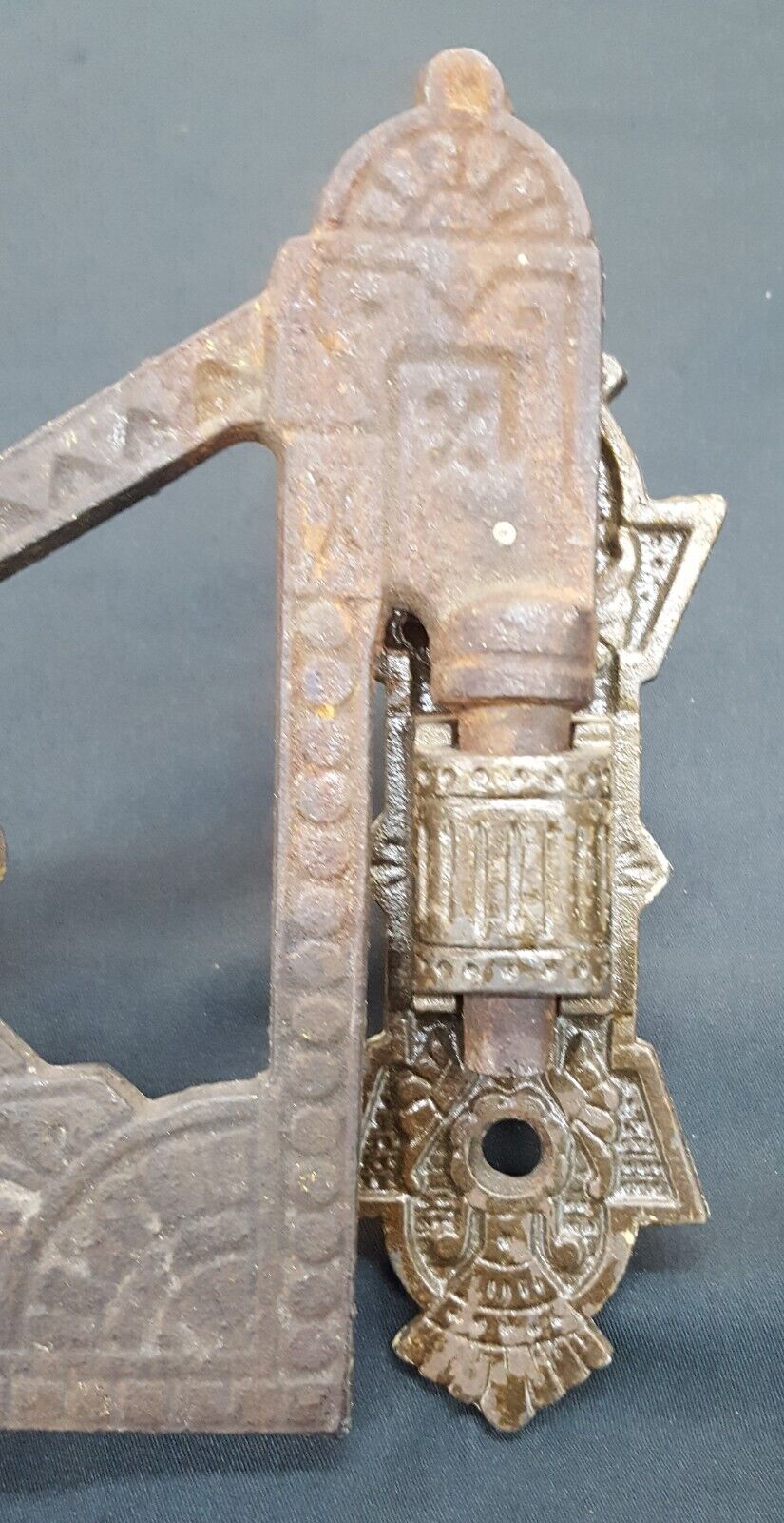 Victorian Cast Iron Oil Lamp Sconce with Wall Bracket