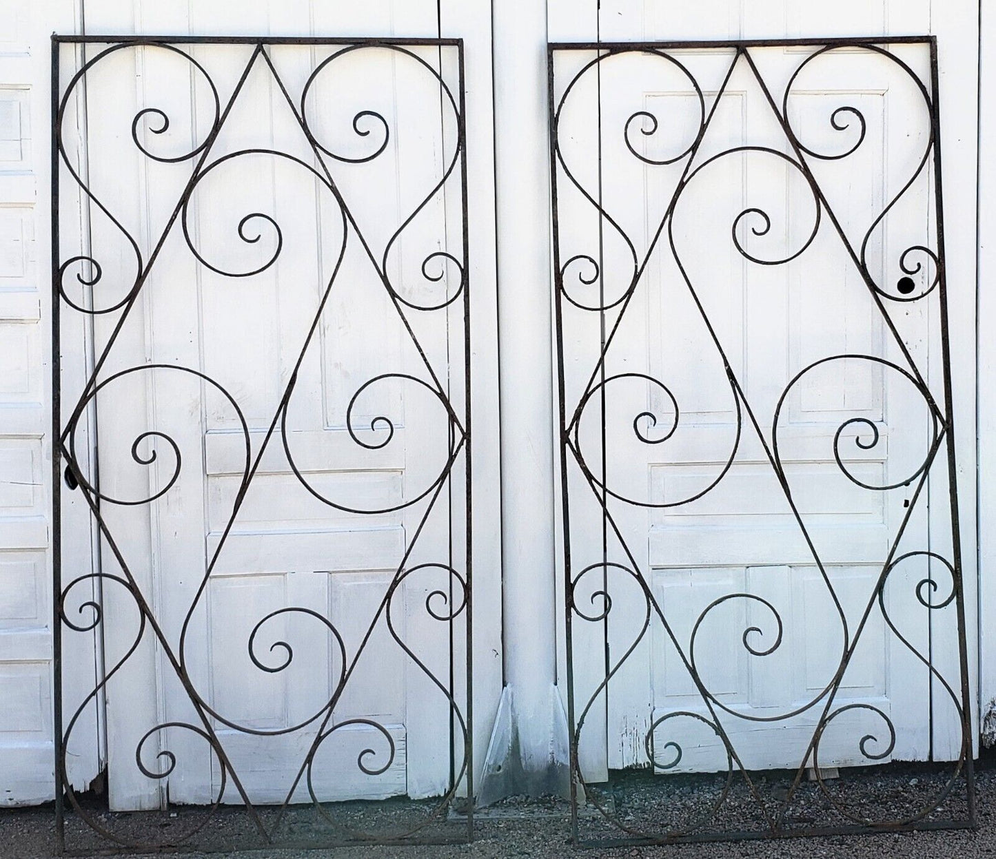 Pair of Egyptian Style Wrought Iron Gates 84" T x 42 1/4" W GS00103