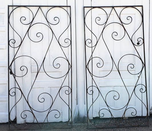 Pair of Egyptian Style Wrought Iron Gates 84" T x 42 1/4" W GS00103